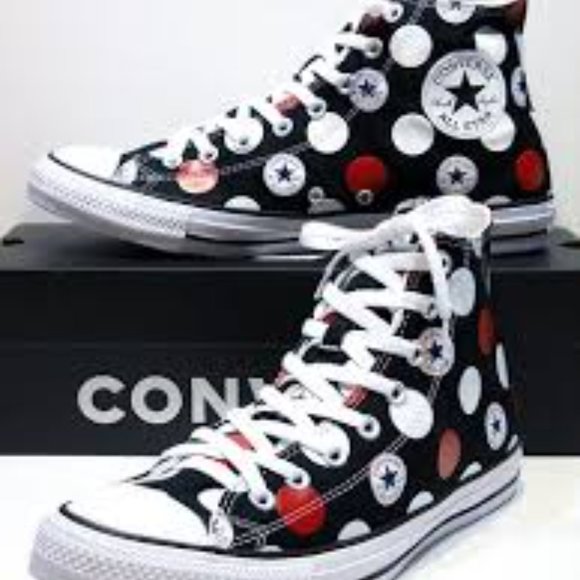 Converse CTAS Hi Black University Red - Picture 2 of 2